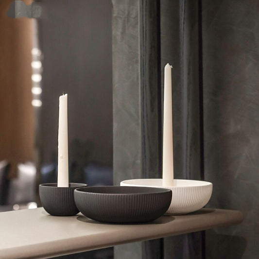 Minimalist Ceramic Candle Tray – Elegant Candle Holder for Modern Home Decor