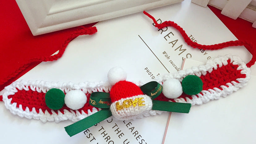 Christmas Pet Collar – Hand Woven Wool Collar for Dogs & Cats