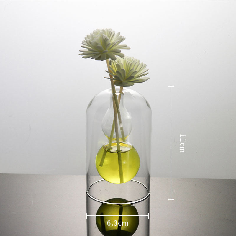 Stylish Glass Vase Decor – Double Wall Hydroponic Flower Pot for Elegant Home Styling