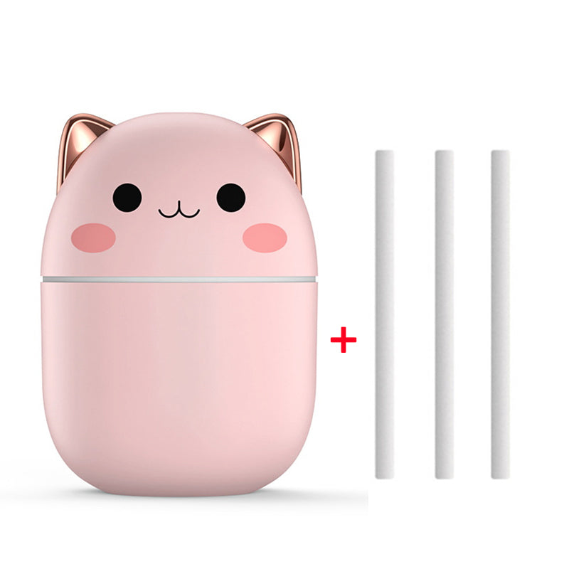 Cat Mini Air Humidifier – USB Cool Mist Diffuser for Bedroom, Office & Car Use