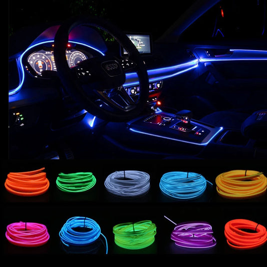 LED Car Interior Ambient Lighting Strip – USB Mood Light Decoration for Dashboard & Doors