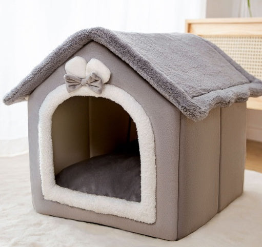 Foldable Dog House Bed – Cozy Winter Pet Bed Sofa