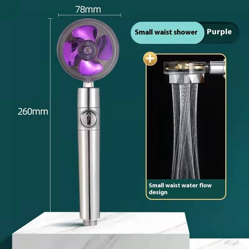 Strong Pressure Shower Head – Turbo Propeller Water Saving Handheld Spray