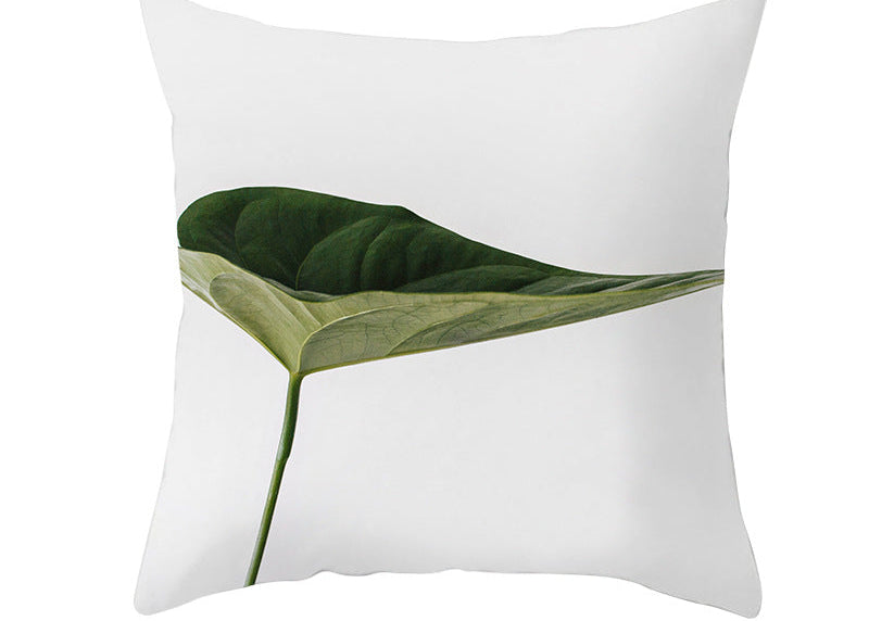 Light Tropical Plants Peach Skin Fleece Pillowcase – Soft Home Decor Cushion Cover