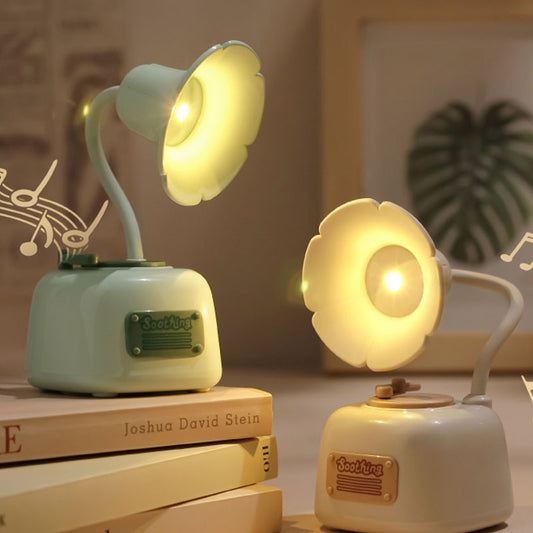 Vintage Phonograph Table Lamp – Electrodeless Dimming Light | Retro Home Decor