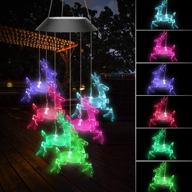 Solar Butterfly Wind Chime Lamp – LED Color Changing Garden Light