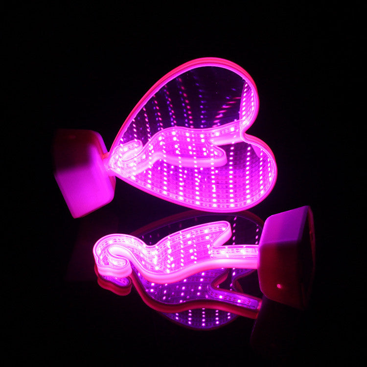 Creative Infinity Mirror LED Light – Double-Sided Love Tunnel Lamp