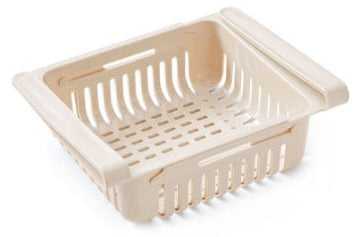 Space-Saving Fridge Storage Rack – Expandable Refrigerator Drawer Organizer Basket