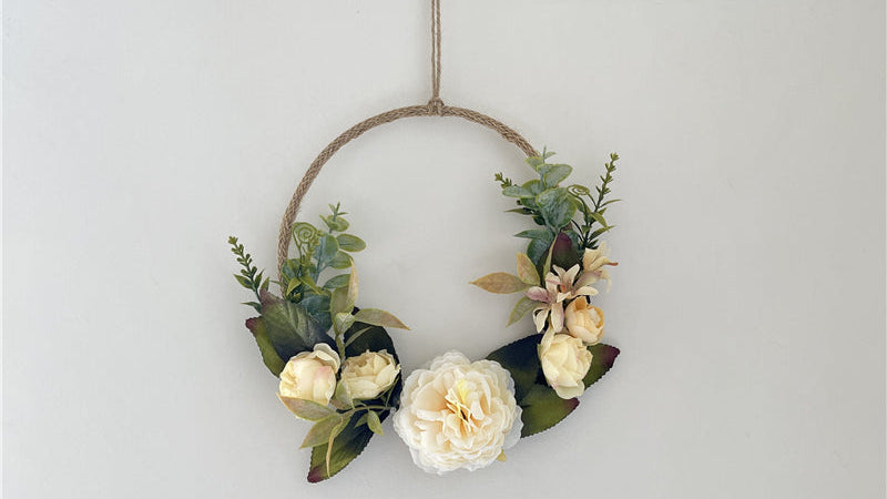 Decorative Rose Wall Garland – Boho Floral Wall Hanging for Living Spaces