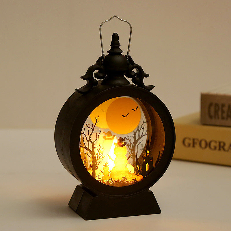 Retro Halloween Storm Lantern – Portable Candle Light for Indoor & Outdoor Decor