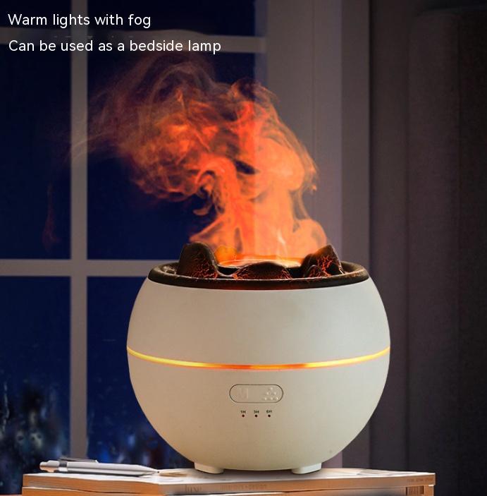 Ultrasonic Flame Humidifier – Essential Oil Diffuser for Home & Workspace