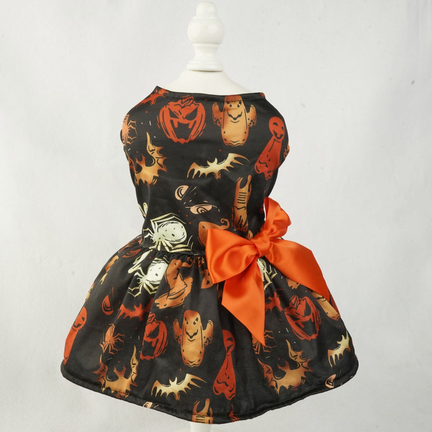 Halloween Dog Dress – Pumpkin Print Outfit for Chihuahua, Yorkie & Cats