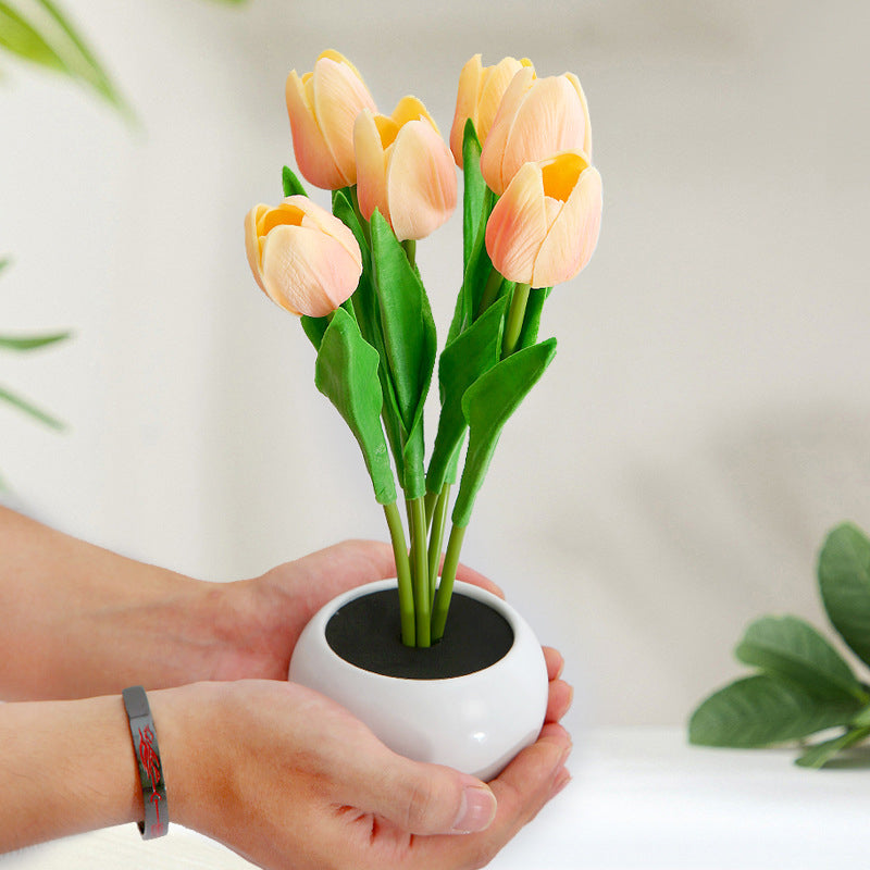 Decorative LED Tulip Night Light – Artificial Flower Table Lamp for Home & Gift Ideas