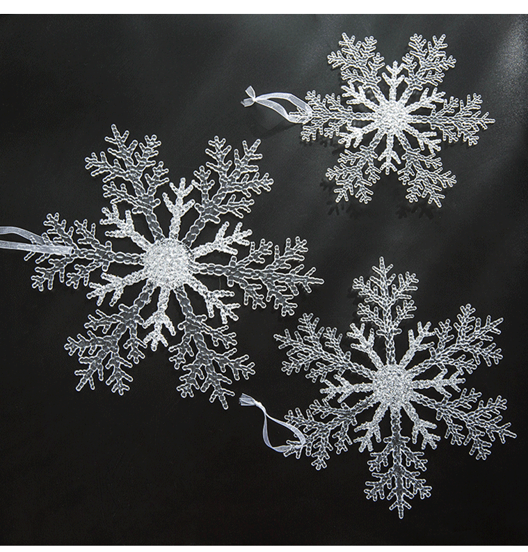 Christmas Acrylic Snowflake Pendant – Transparent Tree Ornament