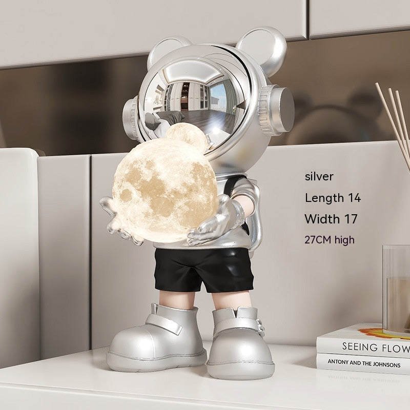 Space Bear Moon Night Light – Cute LED Desk Lamp | Kids Room & Home Decor