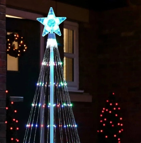 Festive Outdoor Christmas Tree Lights – Colorful Animated Glow