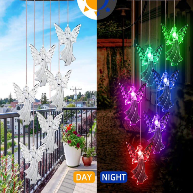 Solar Butterfly Wind Chime Lamp – LED Color Changing Garden Light